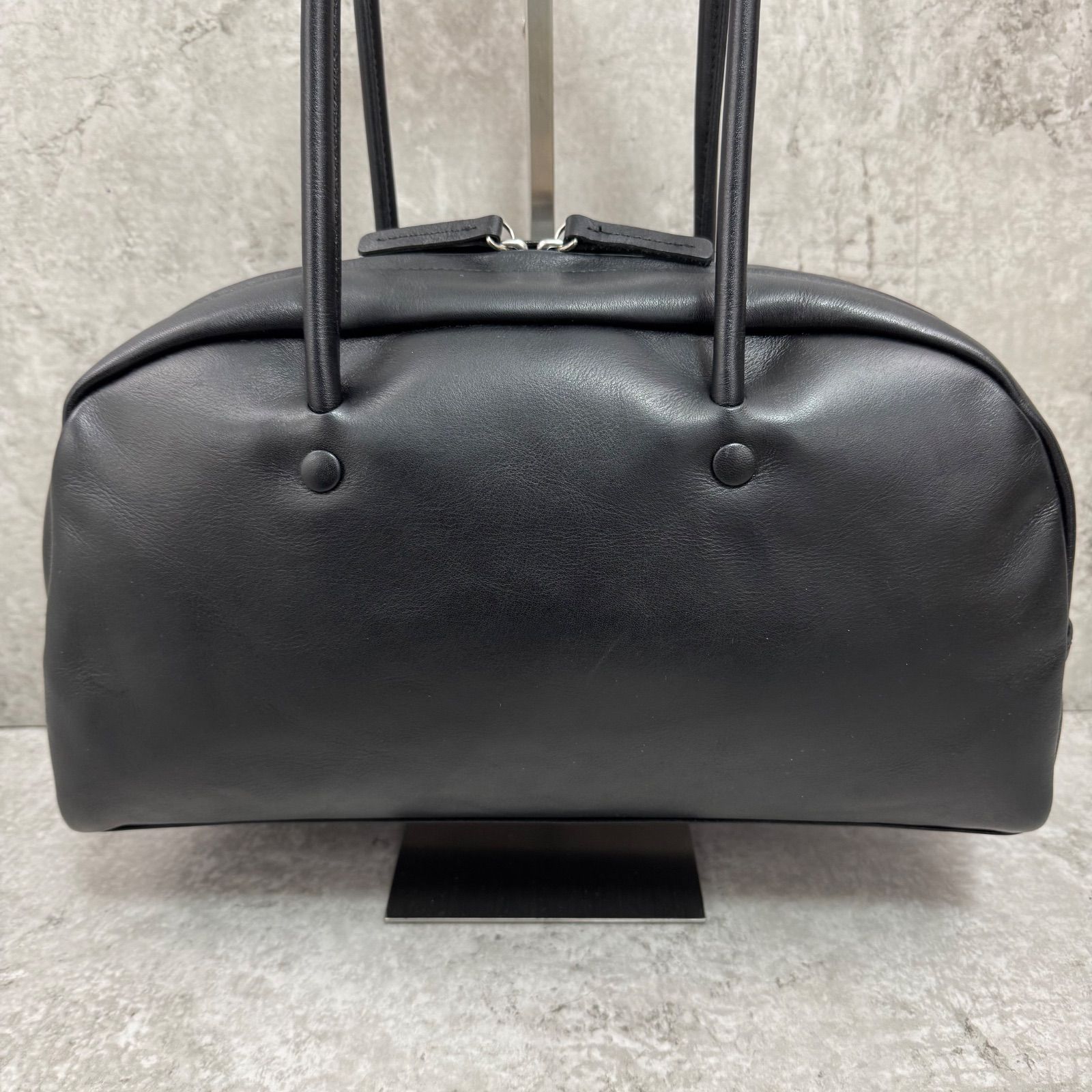 美品】中川政七商店 国産牛革のボストンバッグ 黒 小 ボストンバッグ