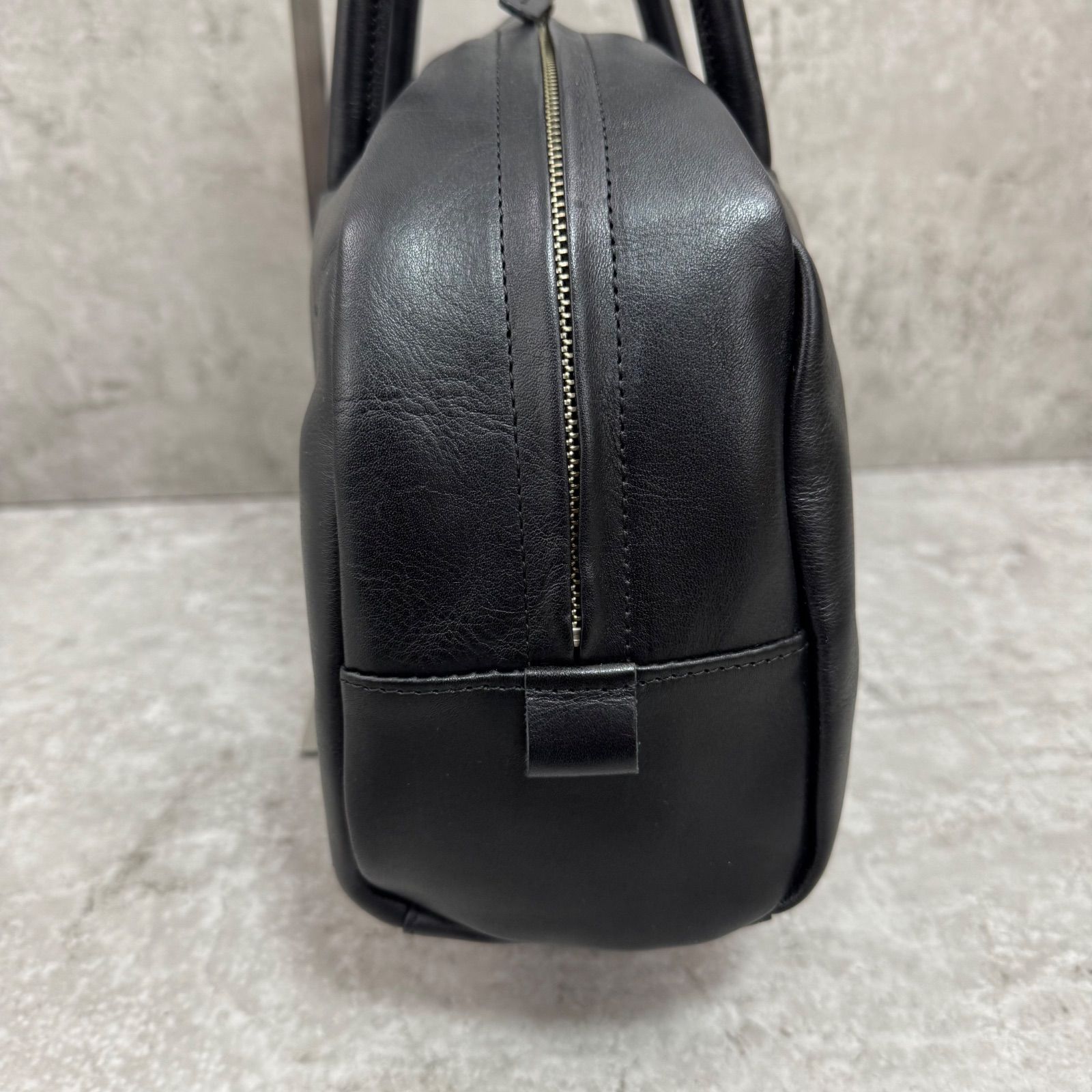美品】中川政七商店 国産牛革のボストンバッグ 黒 小 ボストンバッグ