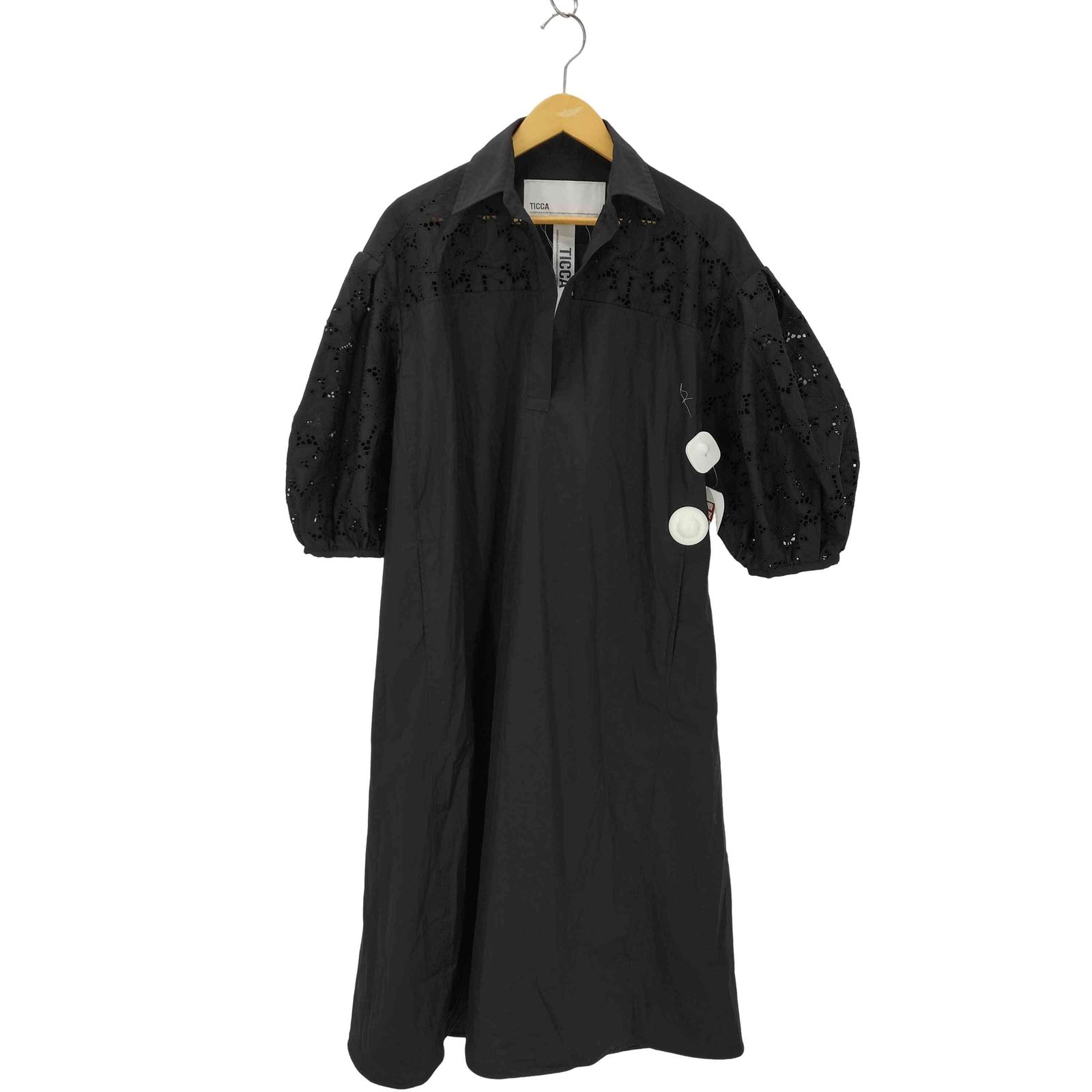 ティッカ TICCA フラワーレースパフスリーブワンピース レディース