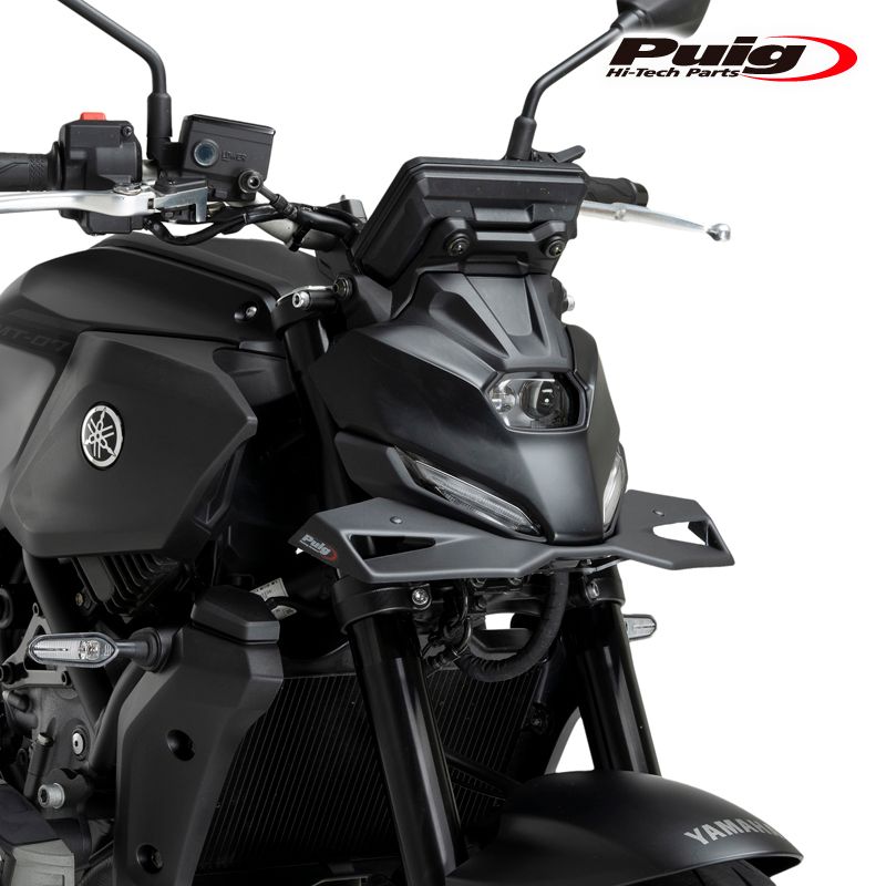 Puig 22417 J NAKED FRONTAL MATT BLACK YAMAHA MT 07 25 プーチ フロントダウンフォース ネイキッドスポイラー