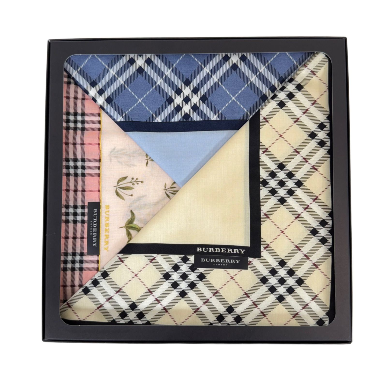 バーバリー ハンカチ - ノバチェック柄 ネイビー 未使用 BURBERRY 2026