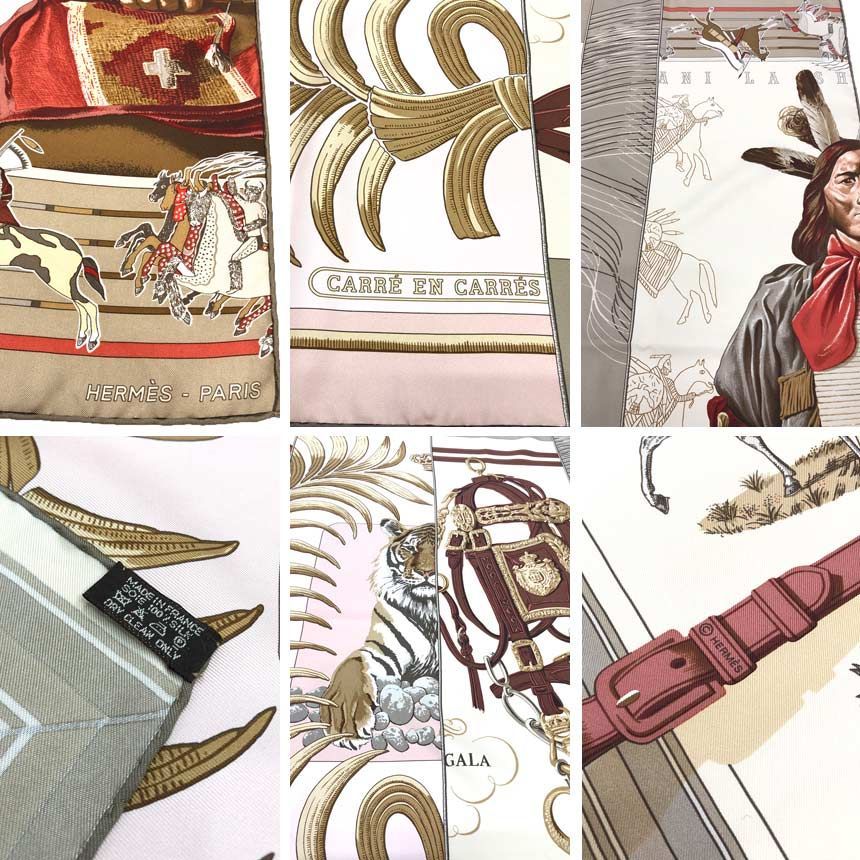 超希少 HERMES エルメス スカーフ カレ90 CARRE ON CARRES ピンク