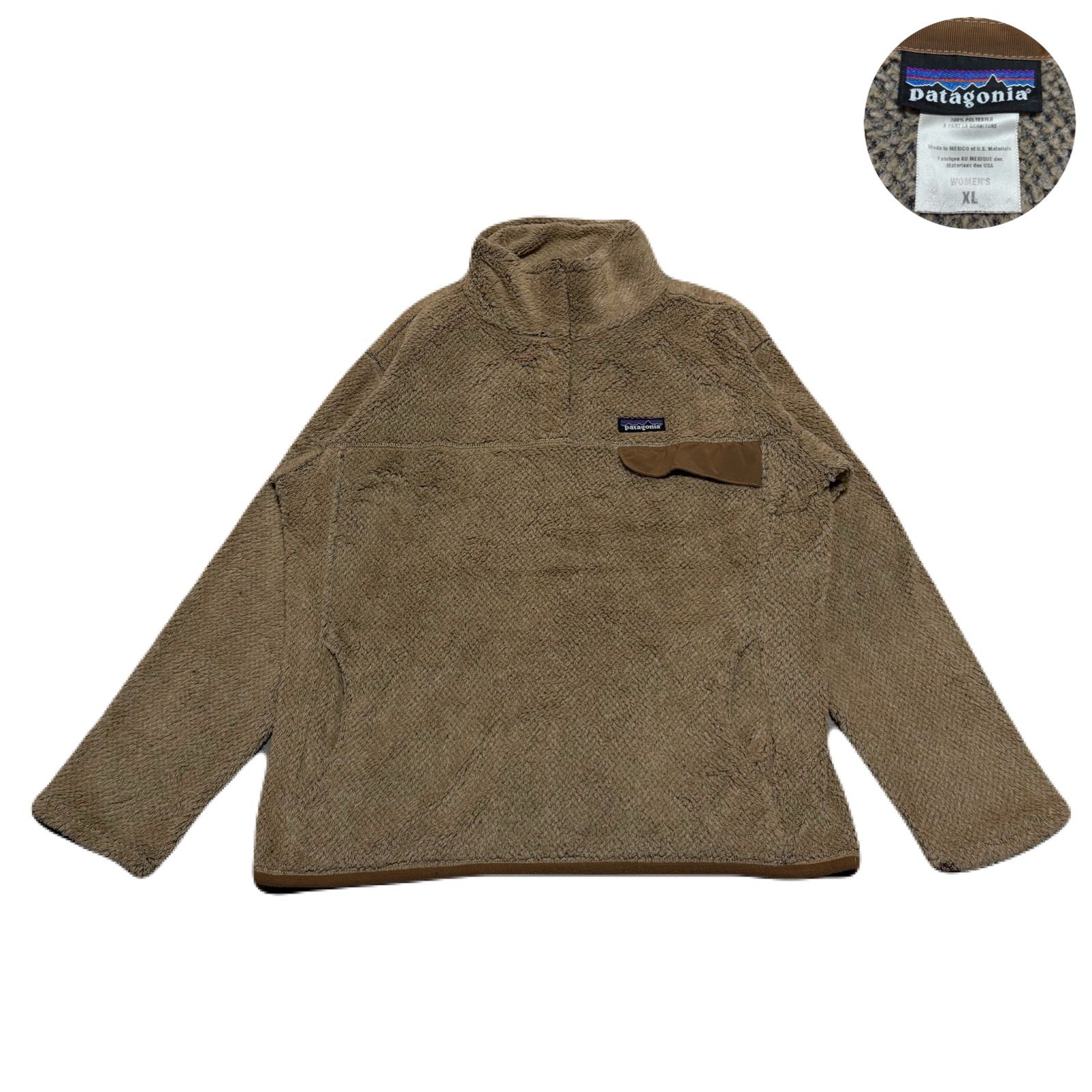 Patagonia パタゴニア SynchillaFleece シンチラフリース FleeceJacket フリースジャケット SnapT スナップT メキシコ製 EmbroideredLogo 刺繍ロゴ Brown ブラウン 茶色 XL