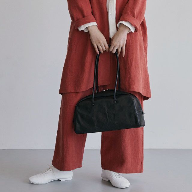 中川政七商店 国産牛革のボストンバッグ 黒 小 ボストンバッグ ボストン 牛革 レディース 肩掛け