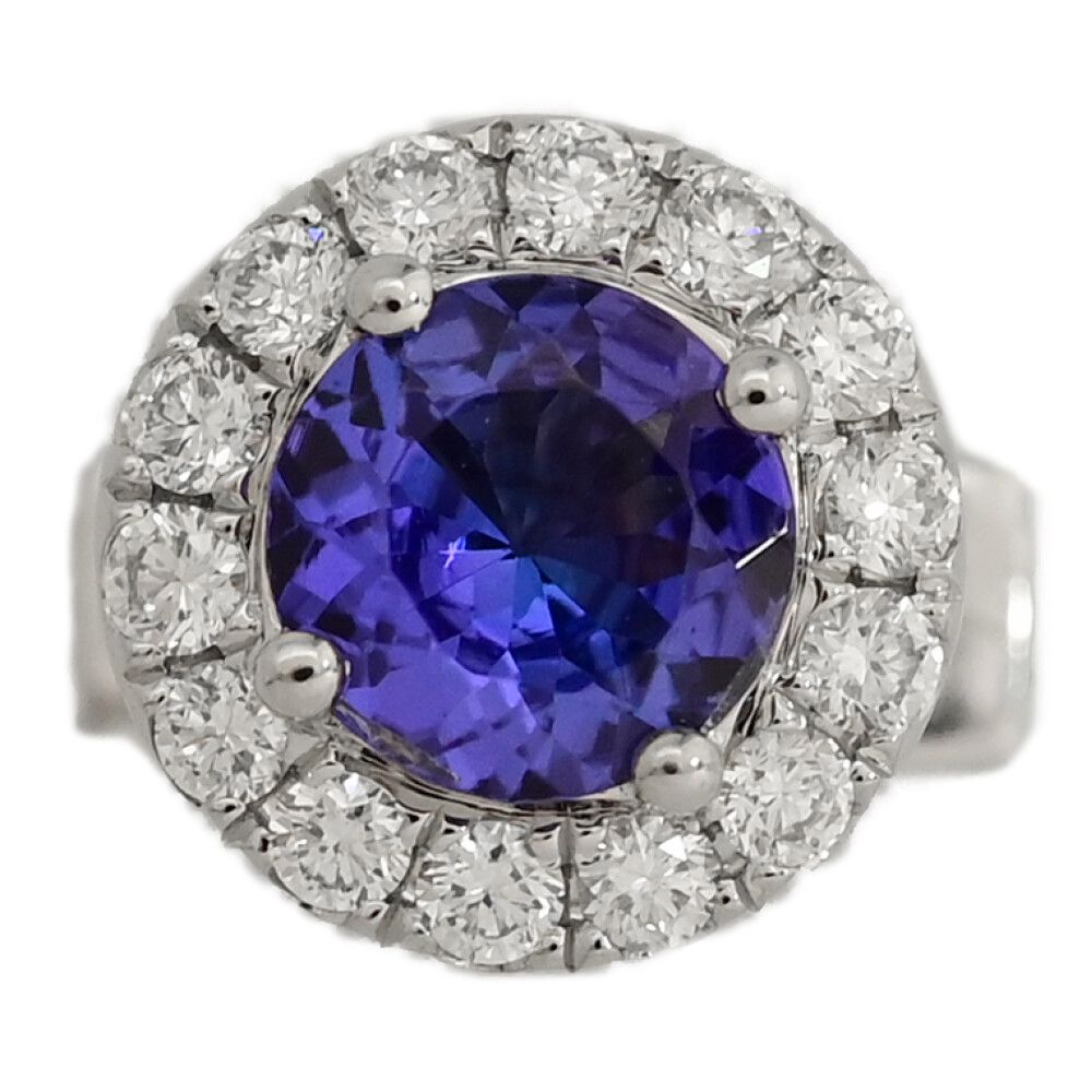 SA0.64ct FD 0.264ct 9月 誕生石 サファイア･ダイヤモンドブローチ･ピンタック K18WG 750-1.3g ホワイトゴールド 翌日配送可 ♀ S レディース 595008