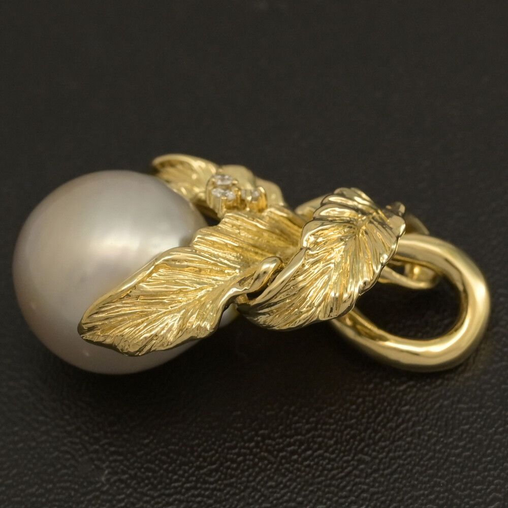 FD 0 03 ct 白蝶真珠 シロチョウ サウスシーパール･ダイヤモンドペンダントトップ K 18 YG 10 6 g イエローゴールド 翌日配送可 ♀ N レディース 595179 モード系 コーデセット