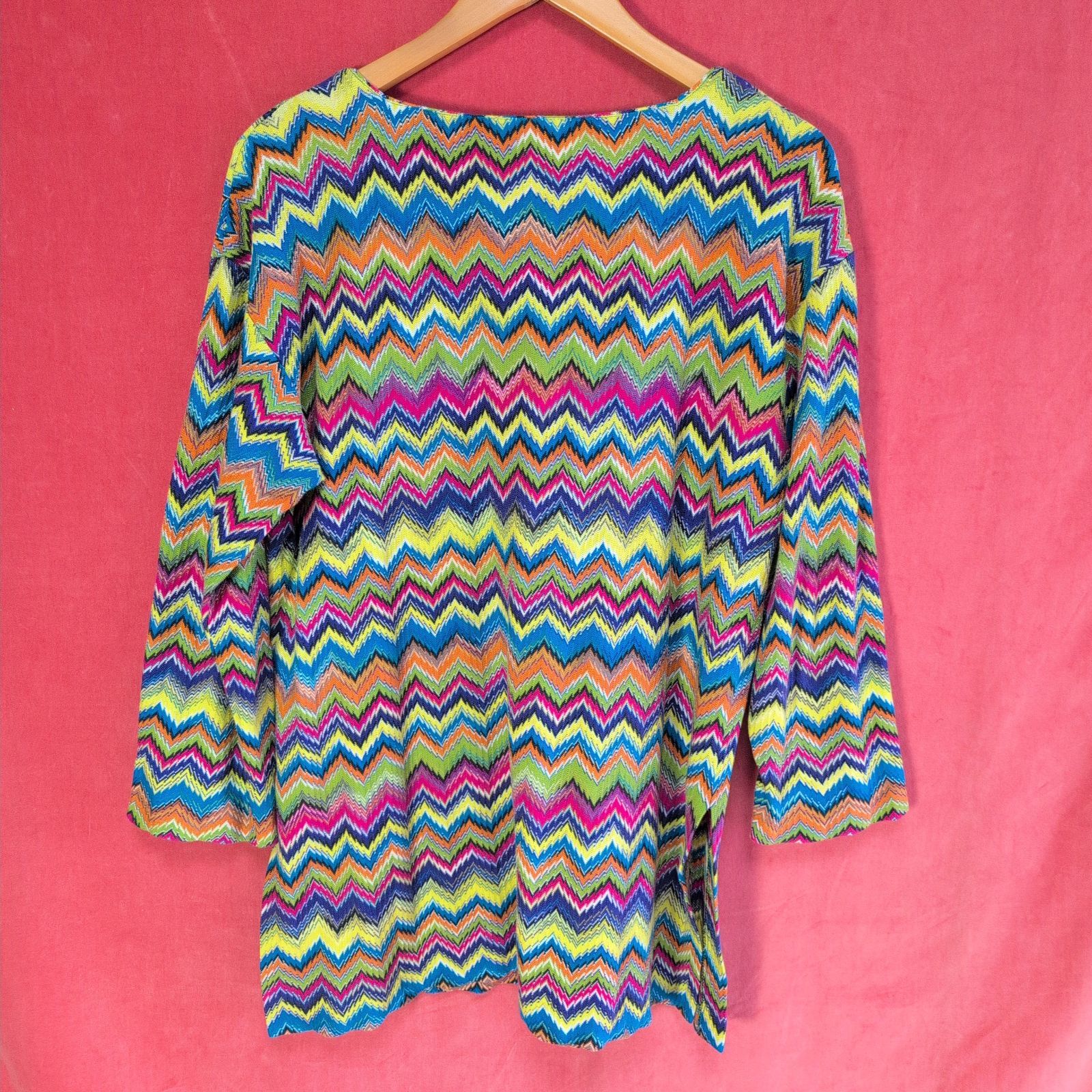 MISSONI ミッソーニ トップス スクエアネック 七分袖 ニット コットン 幾何学柄 レディース