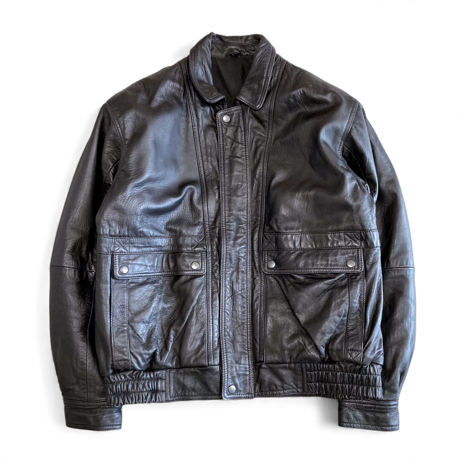 90s ヴィンテージ A-2 フライトジャケット 羊革 ブラック XL