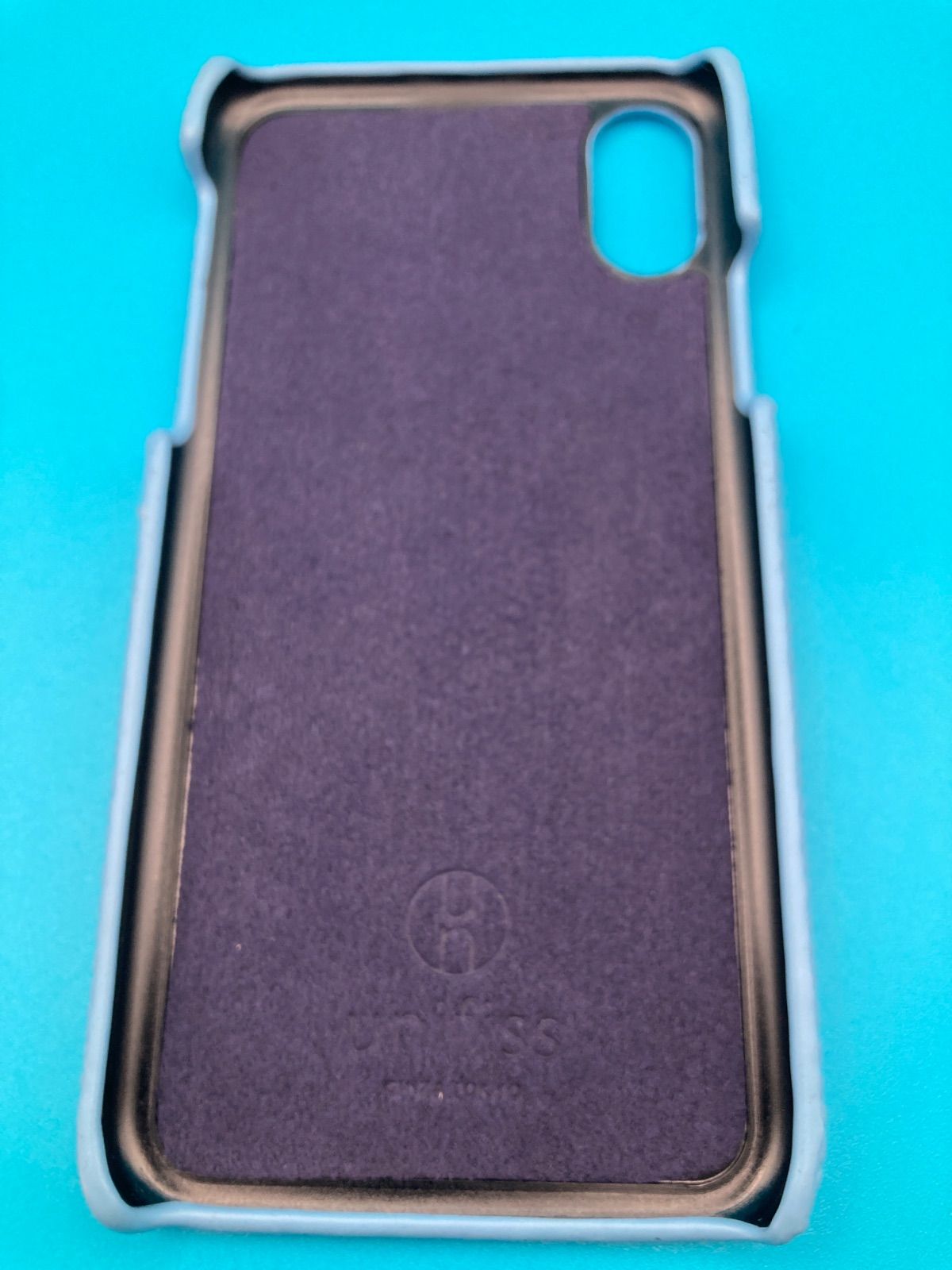 unifiss iPhone X/Xs対応 レザー調ケース ブルー 銀座発ブランド