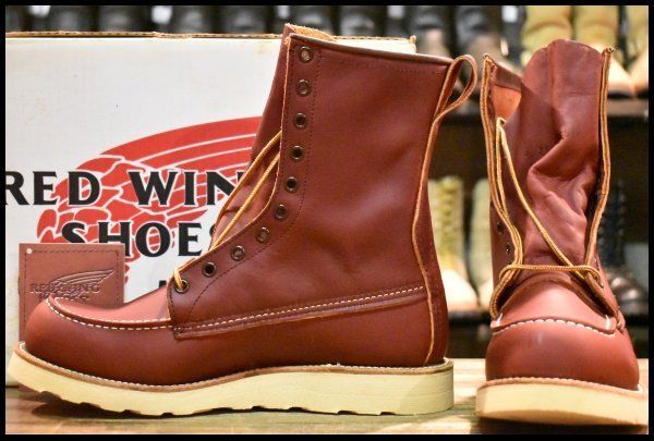 8.5D DEAD 犬タグ 98年 レッドウィング 8877 ロング アイリッシュセッター 赤茶 オロラセット モック ブーツ redwing HOPESMORE FI027