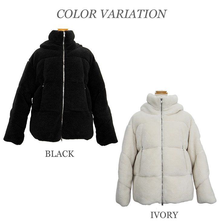 TATRAS タトラス ダウンジャケット DAESIA ダエシア LTAT24A4989-D レディース ボア フード付き スタンド オーバーサイズ ロゴ BLACK IVORY ボアジャケット 防寒 暖かい 秋冬