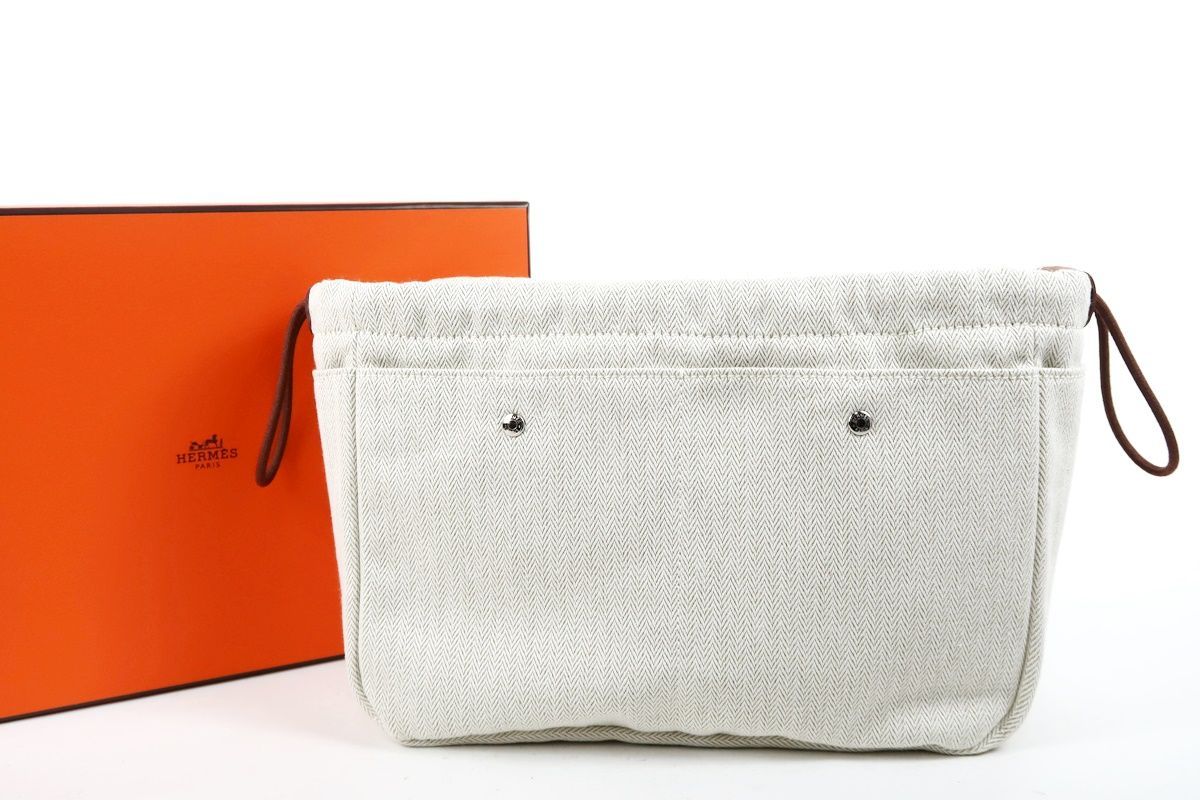 HERMES エルメス フールビ 25 ハンド ポーチ キャンバス 小物入れ TI60