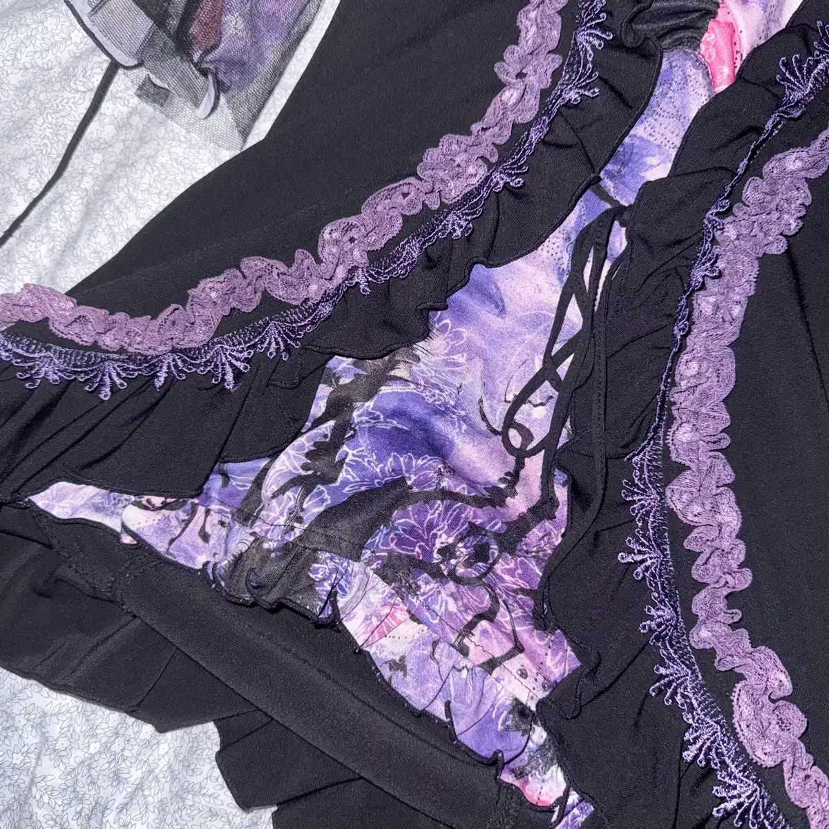 Ozzon オーズ単 Oneste PURPLE パープル レース 半袖 ブラウス