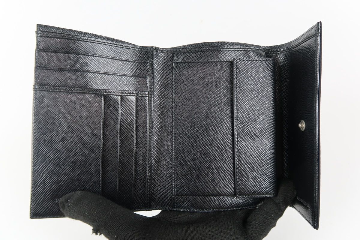  PRADA プラダ ナイロン 二つ折り財布 ブラック ブランドウォレット 小物 TG 98 二つ折り財布 折り財布