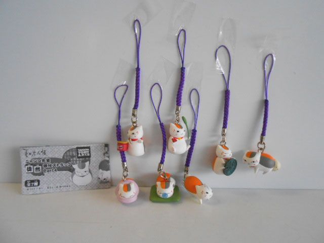 ♯Ktt05Iz 夏目友人帳ニャンコ先生 徒然根付 ストラップ4 7種