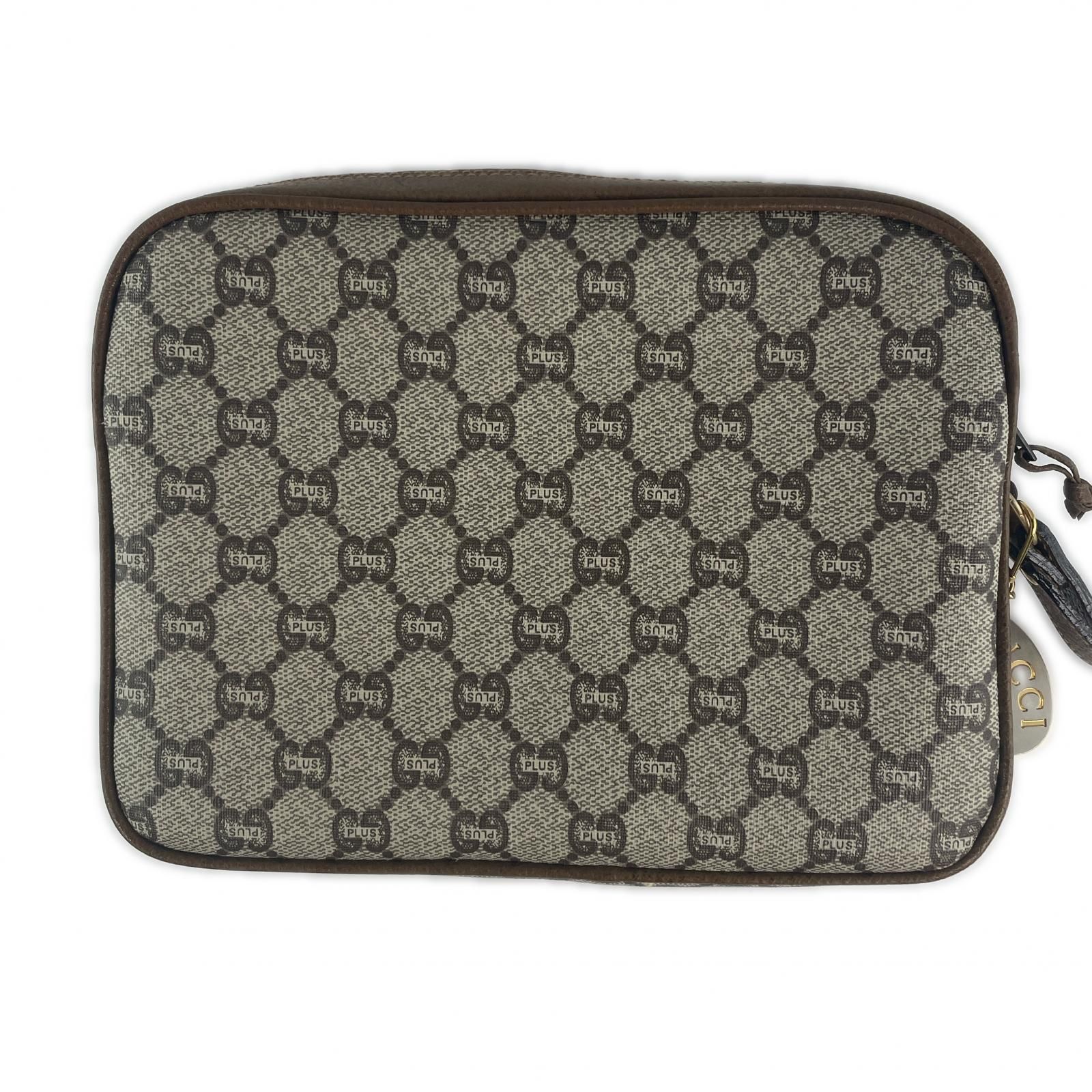 GUCCI グッチ クラッチバッグ GGプラス ブラウン レディース