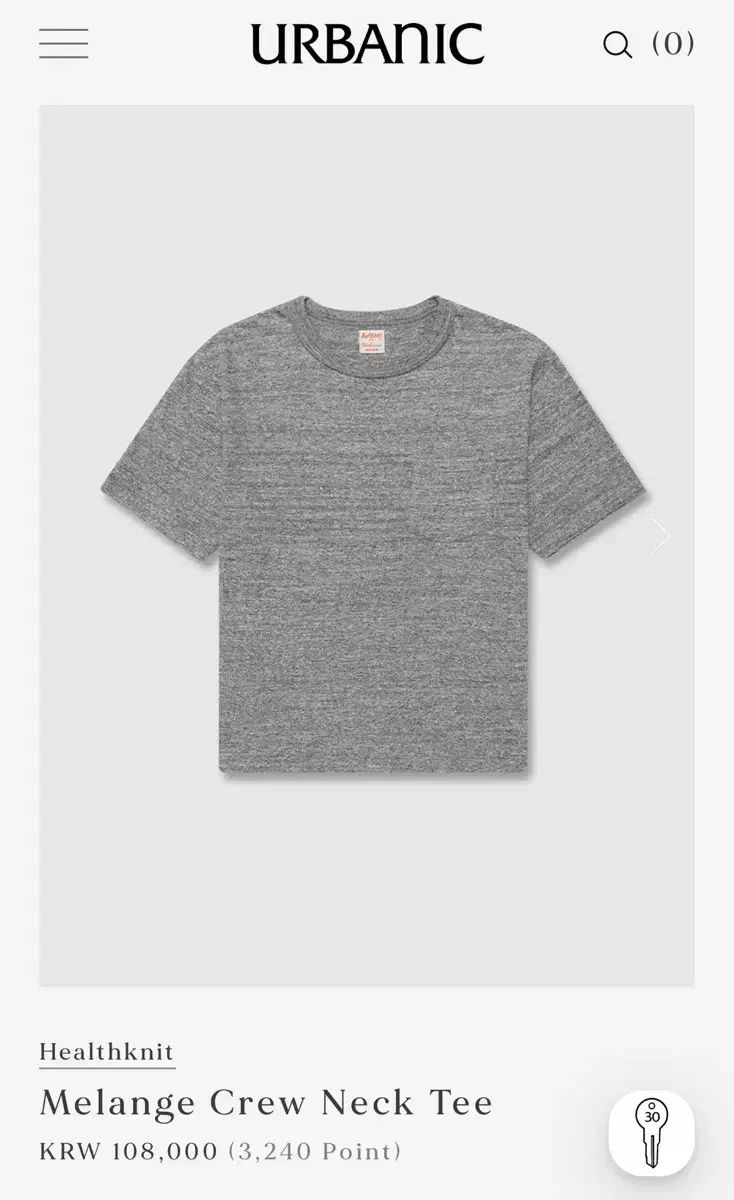 Urbanic30 アーバニック30 メランジ クルーネック Tシャツ