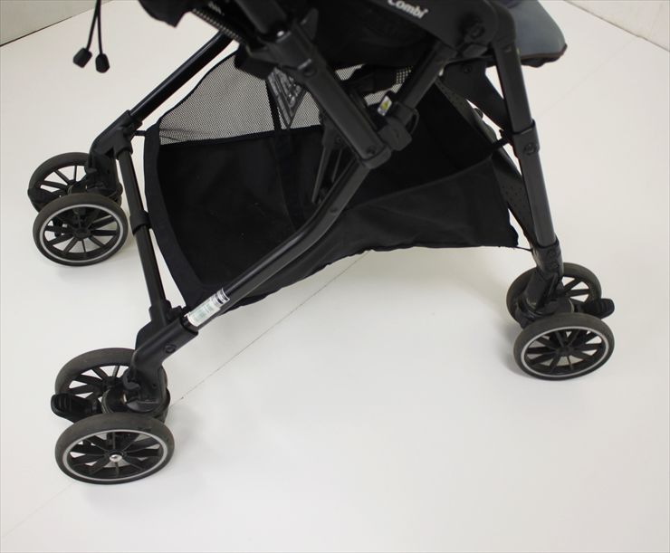  スゴカルα 4キャス compact EG HT へリンボンネイビー 軽量ハイシートベビーカー ライナーシート付 生後1ヶ月～ クリーニング済み C 614003 ベビーカー バギー 外出 移動用品