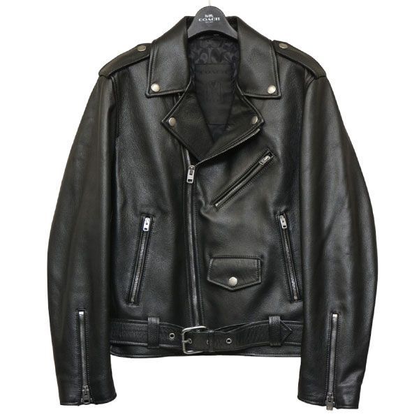 超美品 COACH ダブルライダースジャケット 牛革 S COACH コーチ MOTO JACKET ダブルライダースジャケット レザー