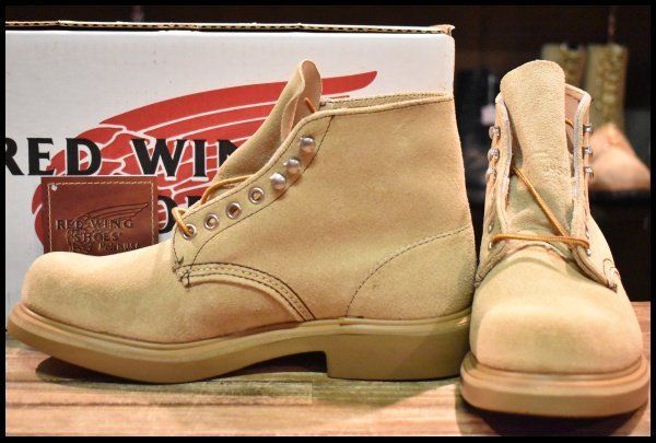 8D DEAD 羽タグ レッドウィング 8128 スエード スーパーソール タン ラフアウト プレーントゥ 編み上げ ブーツ redwing HOPESMORE FJ089