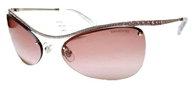 スワロフスキー サングラス オーバル SK7018 シルバー ピンク ストーン レッド グラデーション クリスタル SWAROVSKI 石 ラグジュアリー ラインストーン レディース