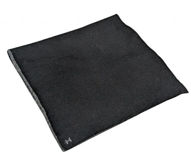 エルメス マフラー リバーシブル Hロゴ ブラック グレー カシミヤ70% シルク30% シルク メンズ レディース HERMES ストール