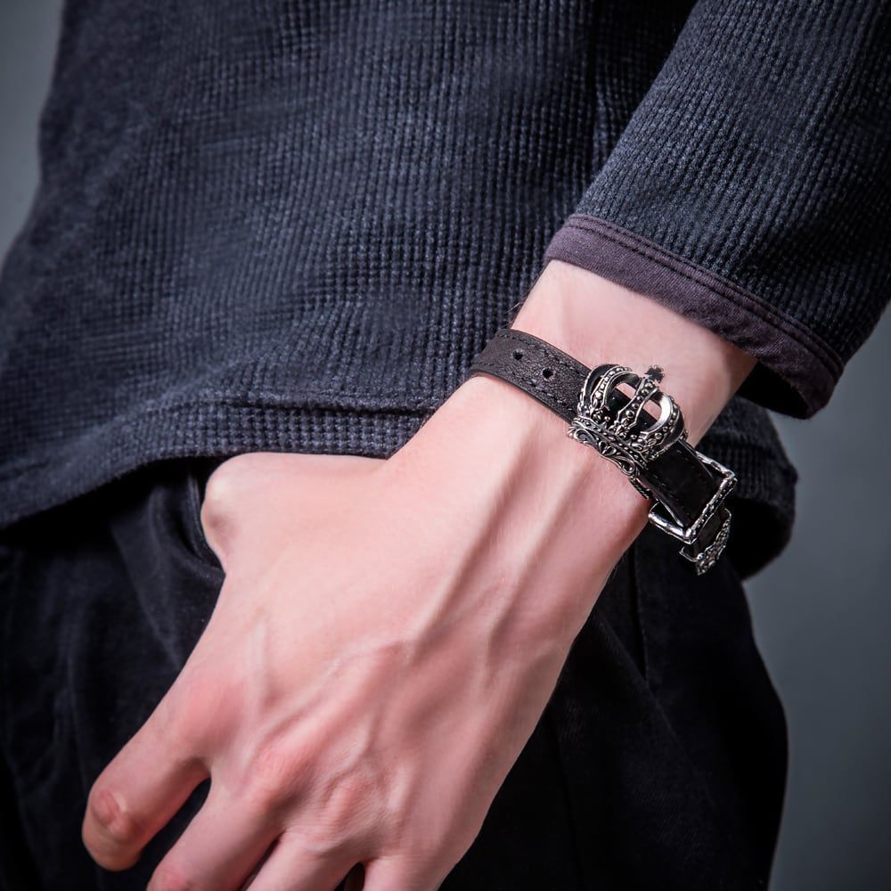  クラウンレザーブレスレット アルテミスキングス シルバー ジュエリーブランド ブレスレット バングル アクセサリー