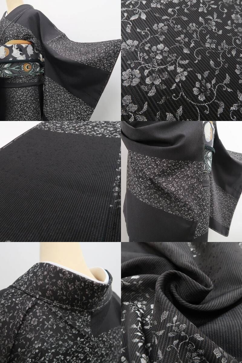  ❁tomihisa❁ 唐花 市松 着物 正絹 心躍る和装の醍醐味 古典モダンに魔法をかける 仕付け糸付 お召 7124 小紋 着物