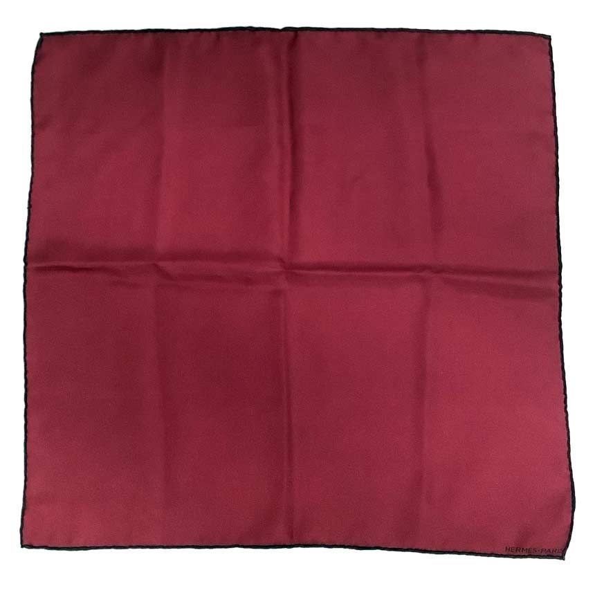 HERMES エルメス シルク ポケットチーフ スカーフ ネッカチーフ バンダナ ボルドー aq12135