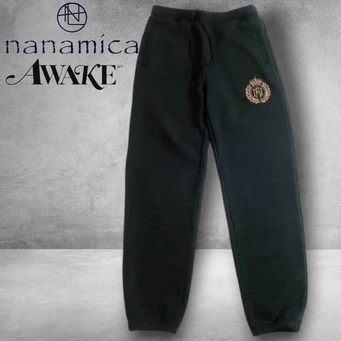 nanamica Awake ナナミカ アウェイク Sweat Pants ロゴ刺繍 コットン スウェットパンツ SUHS215 定2.9万 ブラック 059 30309k07