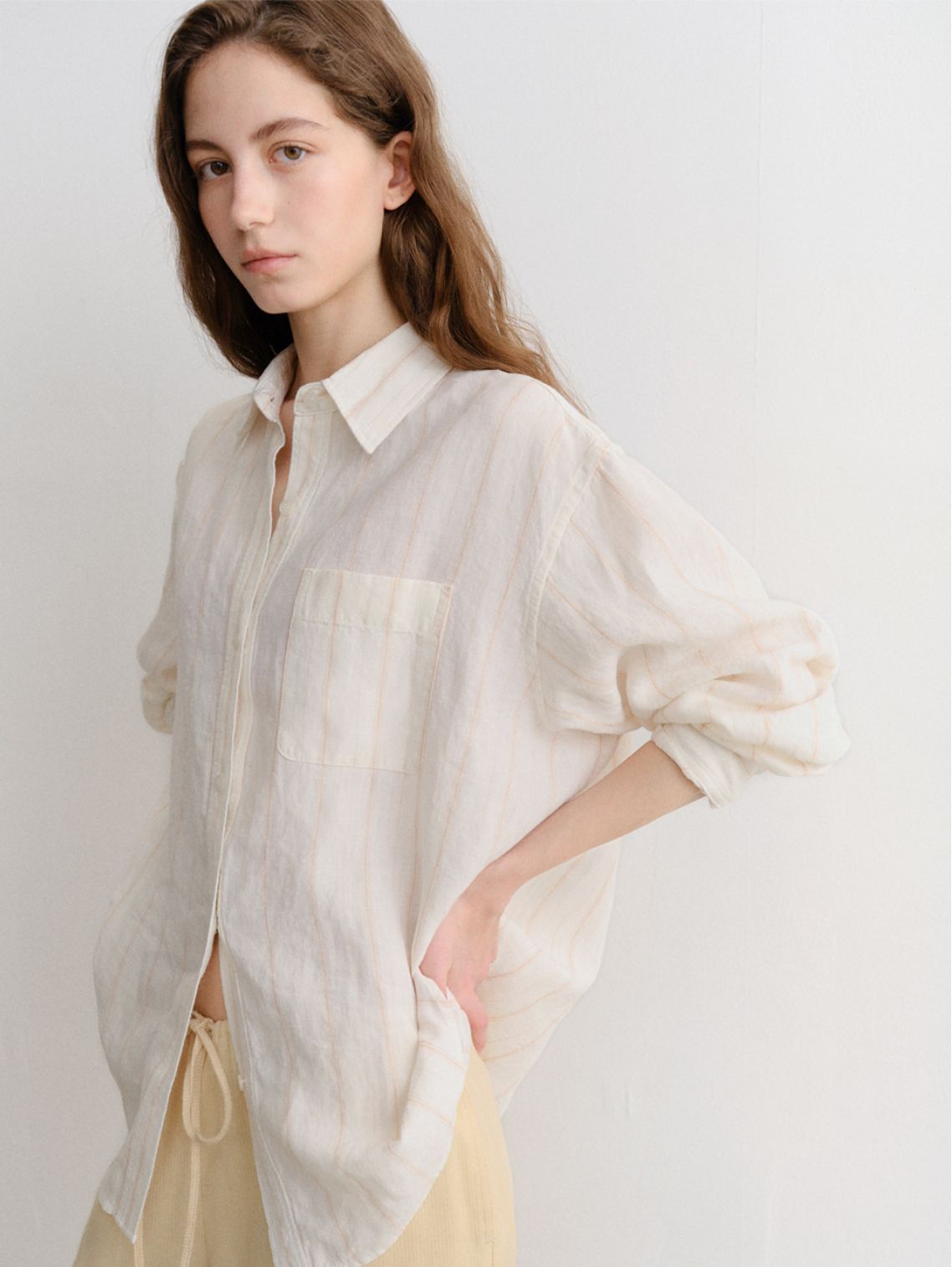 AREYOU SEOUL アユソウル STRIPE LINEN SHIRT