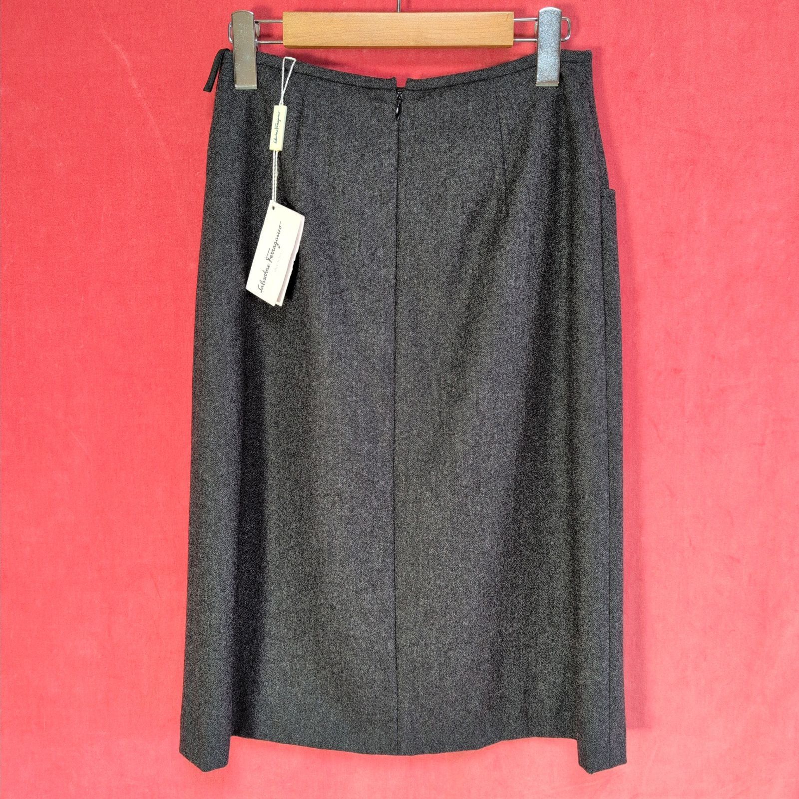 Salvatore Ferragamo フェラガモ タイトスカート ひざ丈 ウール カシミヤ混 レディース イタリア製