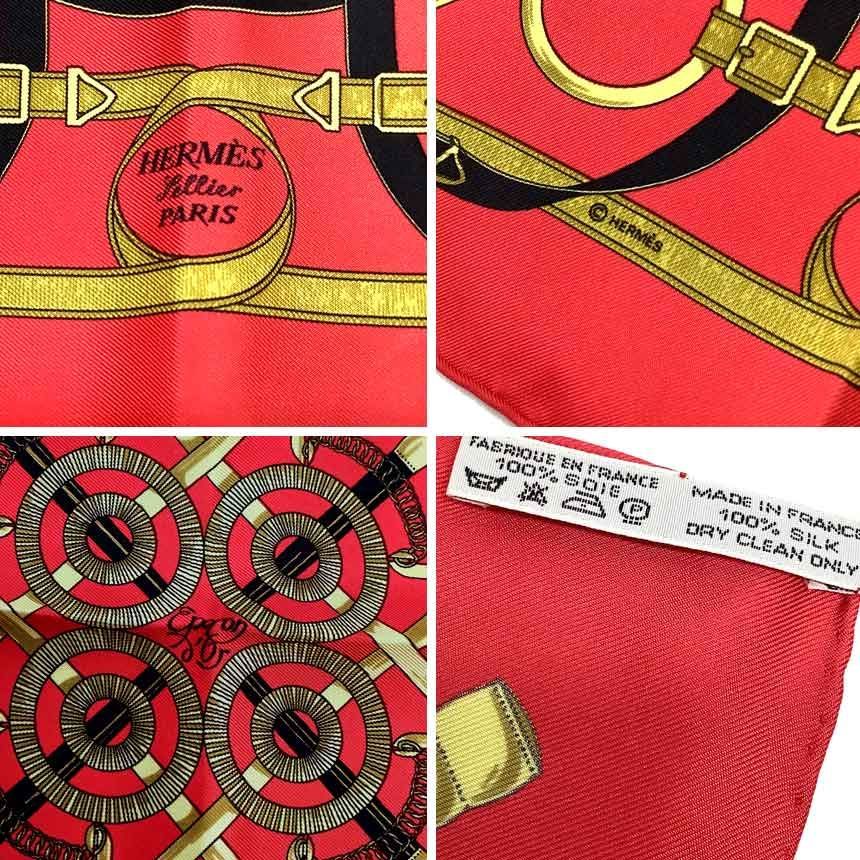 TH -L エルメス スカーフ カレ90 エペロン ドール(黄金の拍車