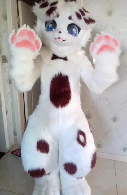 着ぐるみ ケモノ体 フルスーツ セット NO 59 犬 白 全頭ヘッド ファースーツ ぬいぐるみ コスプレ コスチューム