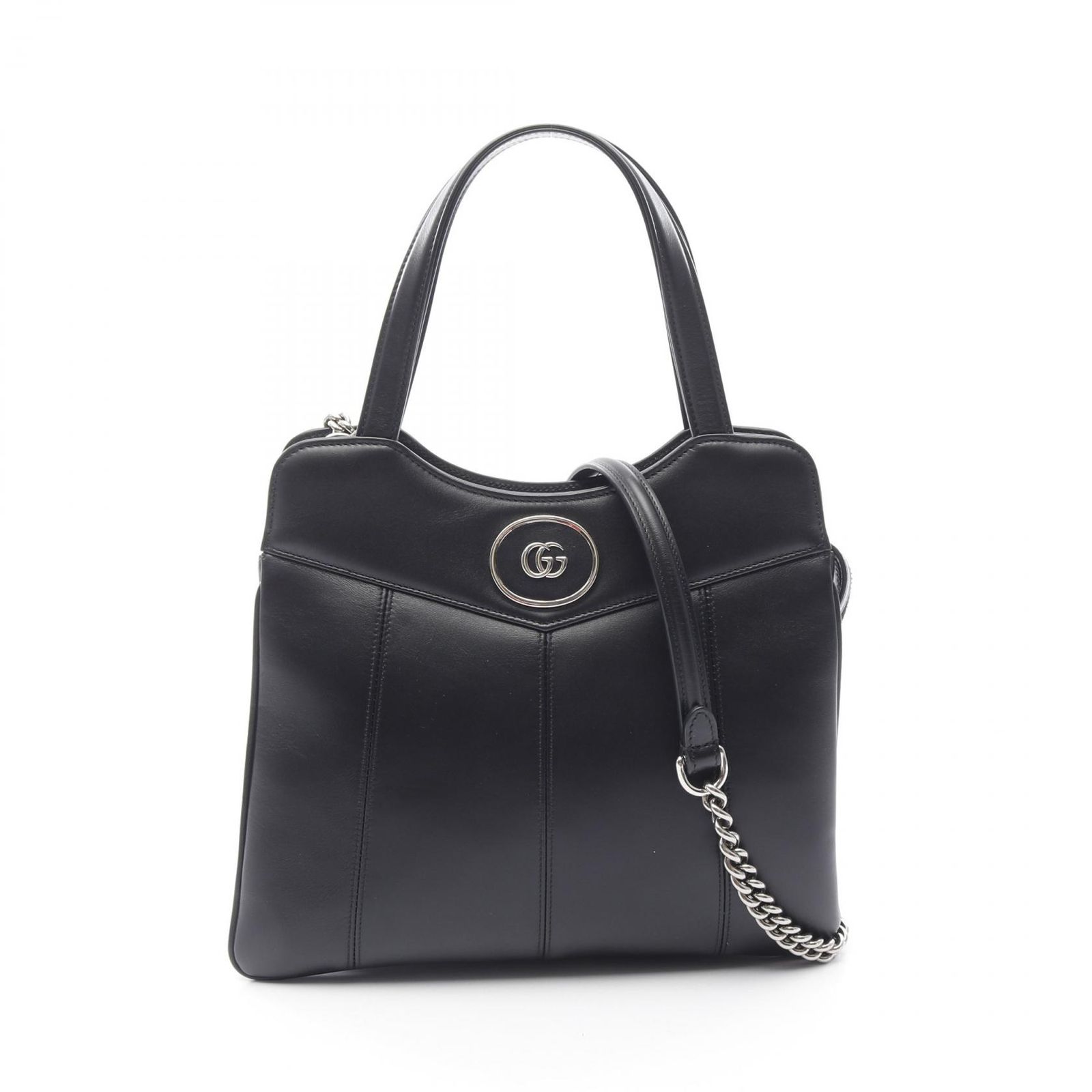 グッチ GUCCI ハンドバッグ PETITE GG 745918 ブラック レザー プチGG
