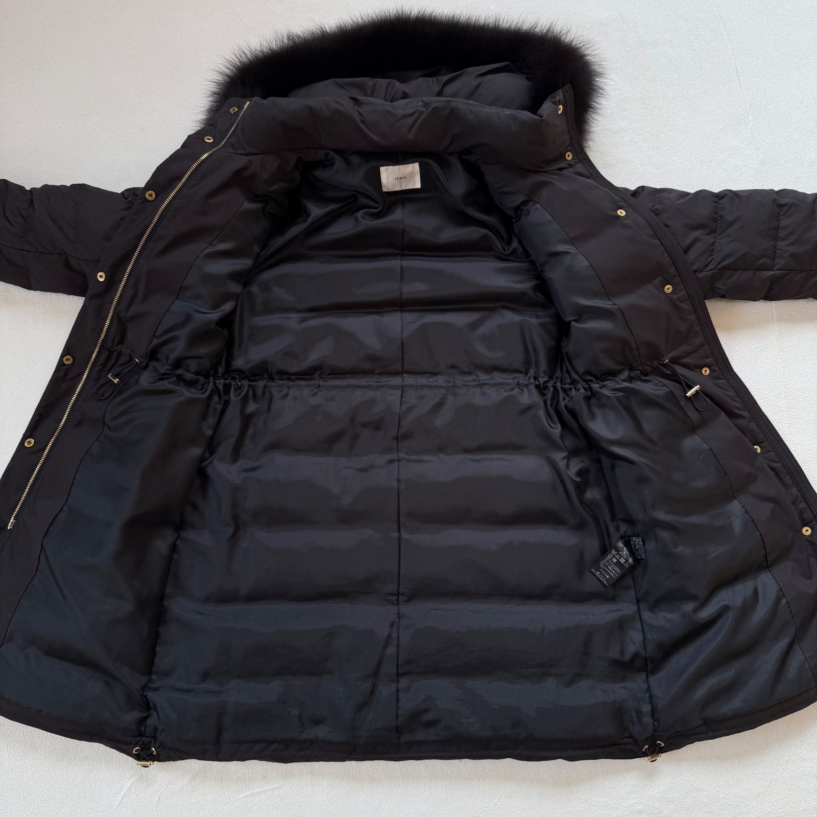 良品・名作・38✨イエナ タフタ ロング ダウンコート フォックスファー