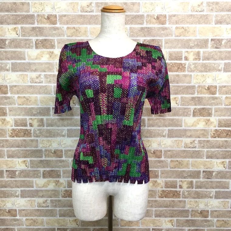 み PLEATS PLEASE 3 半袖 Tシャツ トップス イッセイミヤケ 456