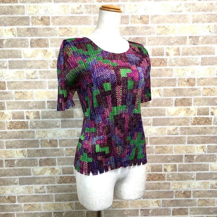 み PLEATS PLEASE 3 半袖 Tシャツ トップス イッセイミヤケ 456