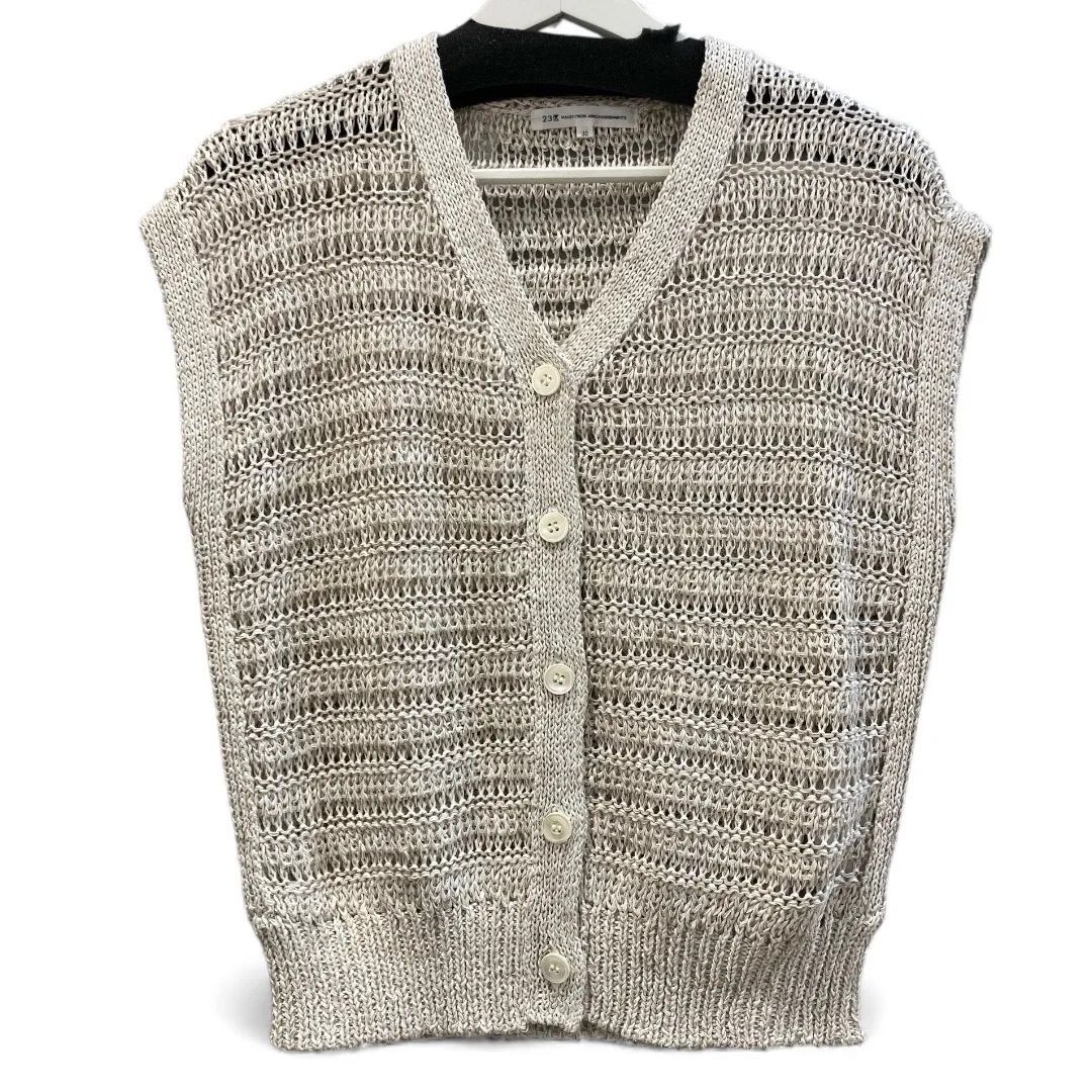 23区 ニジュウサンク テープミックススカシドルマリンニットベスト サイズ32 P5 B75〜73 生成り色 ベージュ 定価 ¥19910円 25年製 NO 214-5 KR.WS. 麻混 5B Vネック レディース 夏 ゴーゴー古着マルイ草加店2367