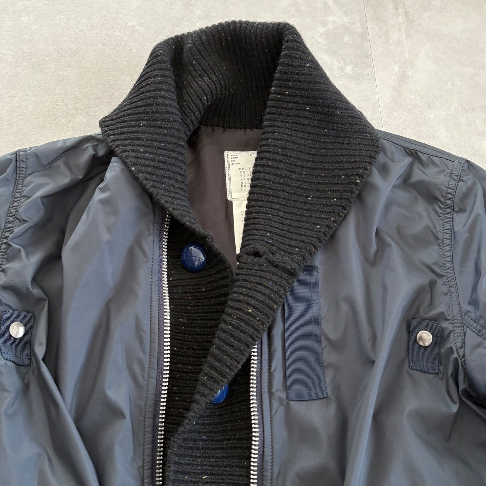 sacai サカイ ドッキングフライトジャケット 再構築 アンゴラ混 日本製