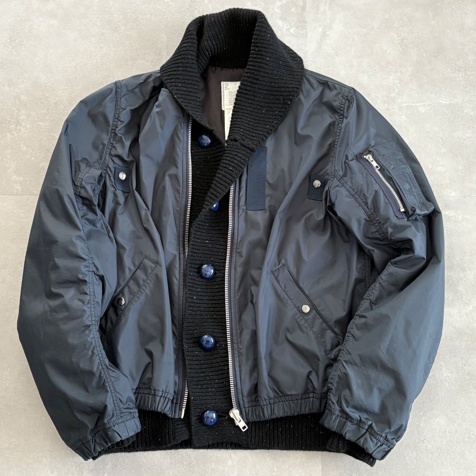 sacai サカイ ドッキングフライトジャケット 再構築 アンゴラ混 日本製