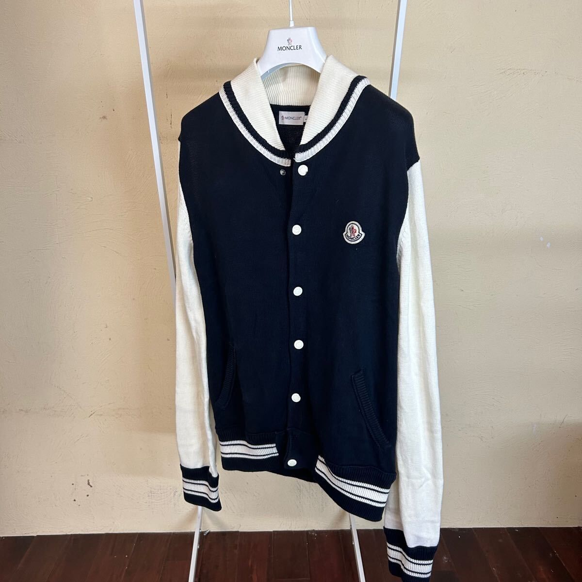 MONCLER モンクレール ブルゾン ニットネイビー系L - メルカリ
