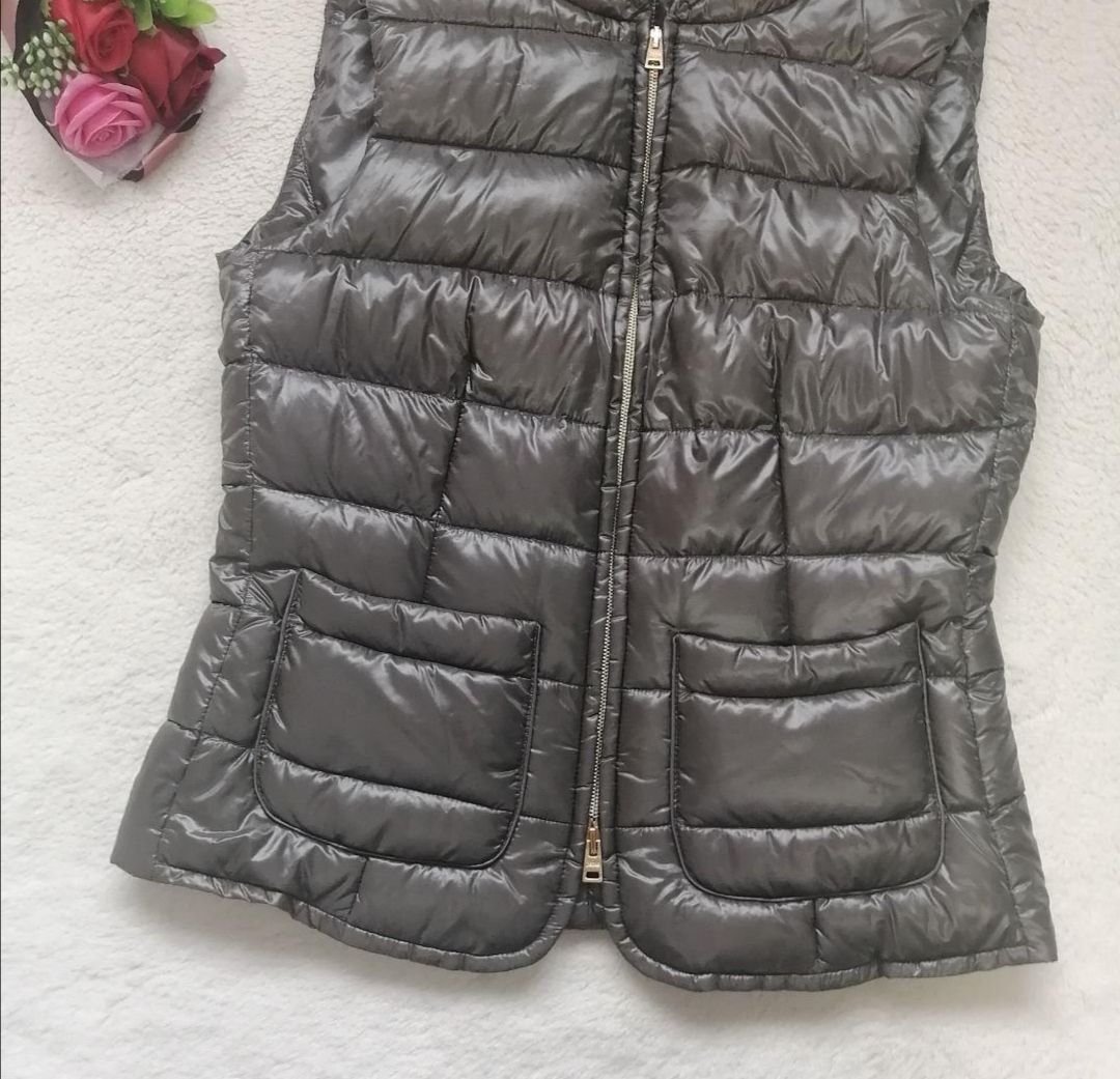 ヘルノ ダウンベスト ジレ ダウンジャケット グレー ダブルジップ ボトルネック イタリア HERNO WWW_SMP1DAWEKUDUS_SCH_ID