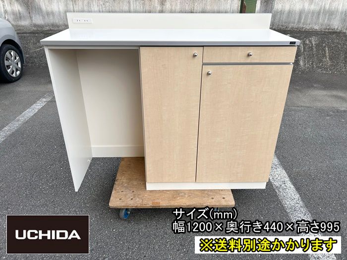 一部地域 内田洋行 木製ビジネスキッチン ロータイプ ＭＫ型 ワゴン収納タイプ F-HG-036-1107 A