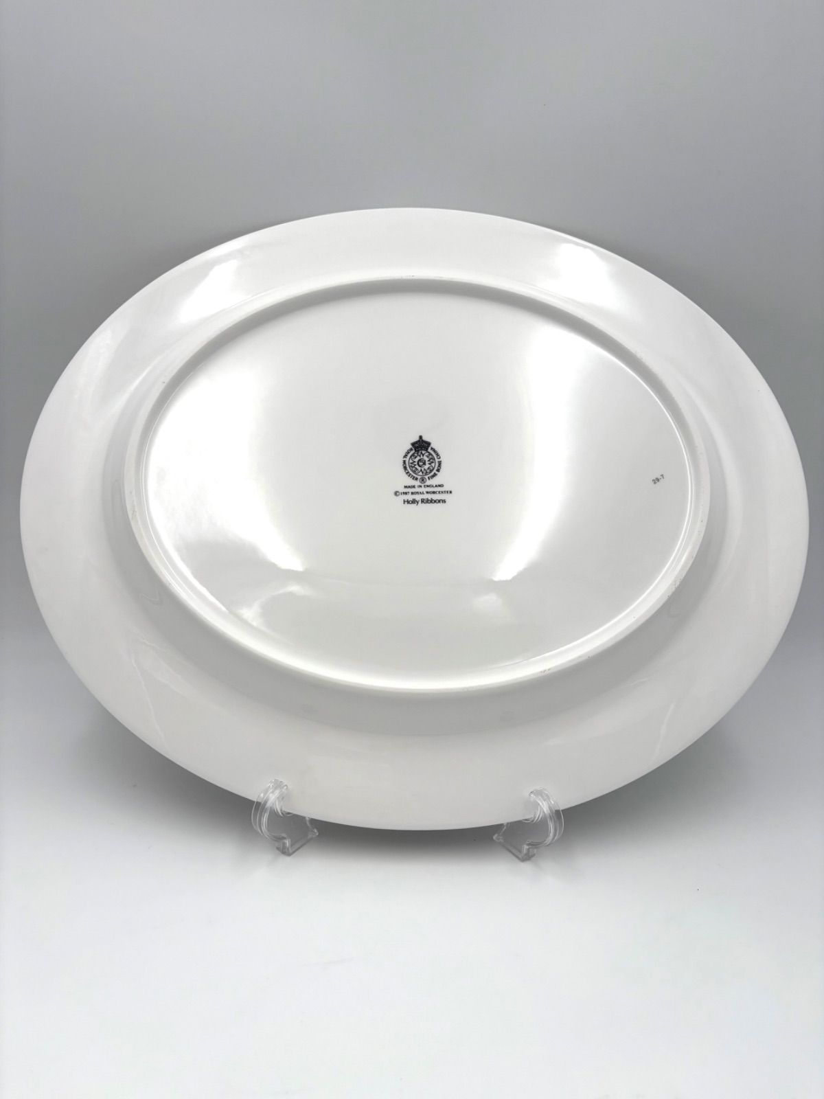 ROYAL WORCESTER HOLLY RIBBONS ロイヤルウースター ホリーリボン 39.5cm ケーキプレート オーバルプレート クリスマス 大皿