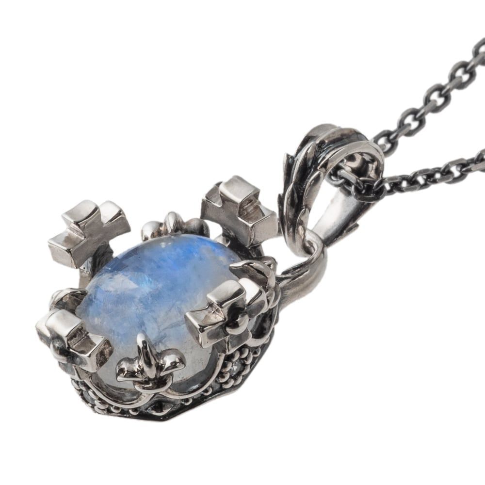 直営 オーバルクラウンペンダント ブルームーンストーン ペンダントトップのみ アルテミスキングス シルバー ジュエリーブランド