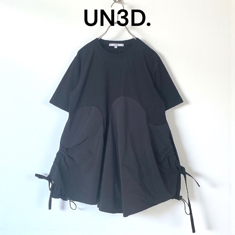 UN3D. アンスリード ウェーブラインTシャツ ブラック