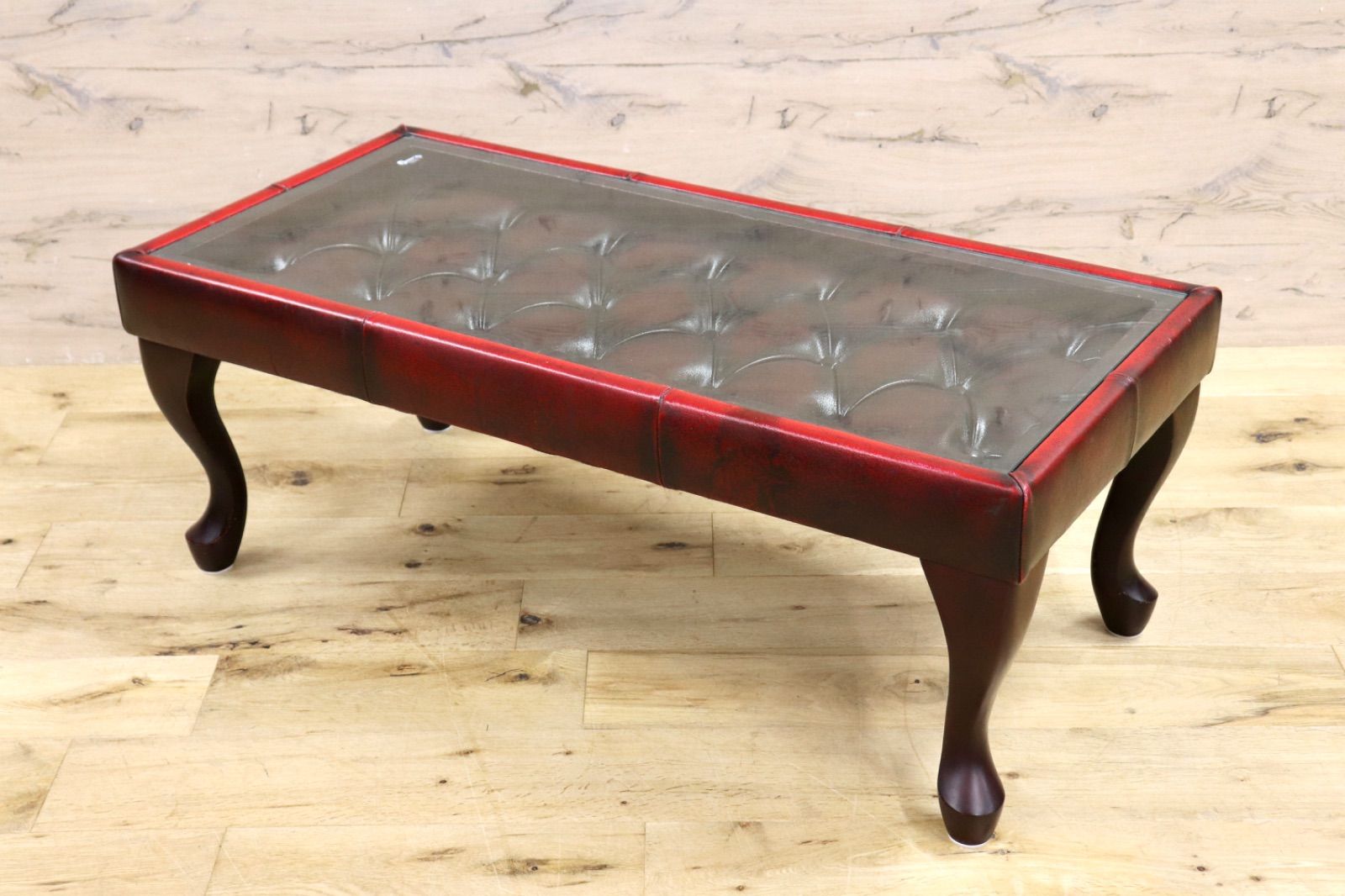 アンティーク　レザー　テーブル GMIH299B○チェスターフィールド センターテーブル リーズ コーヒー