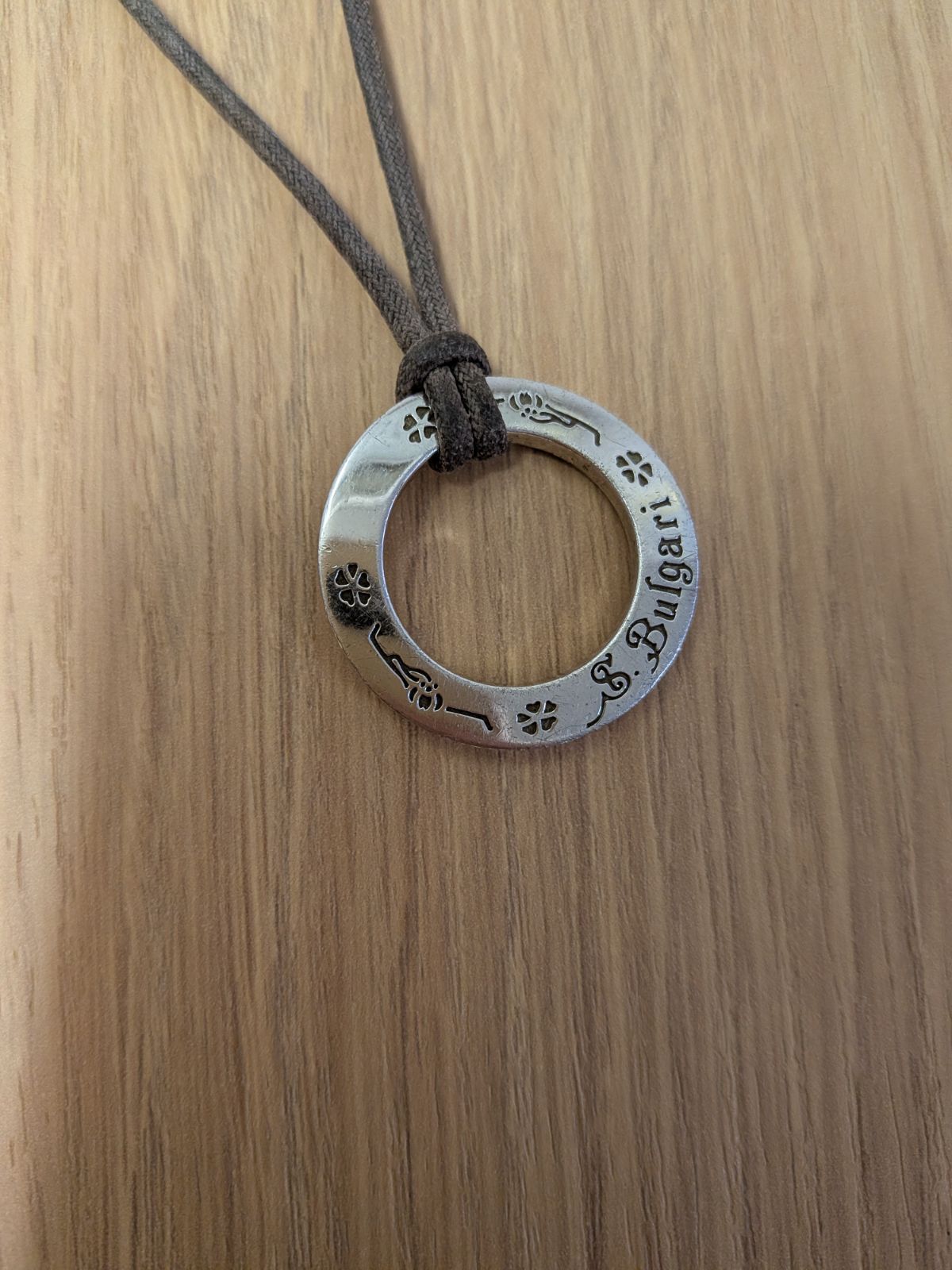 ブルガリ BVLGARI セーブザチルドレンネックレス シルバー925 革紐付き ネックレス