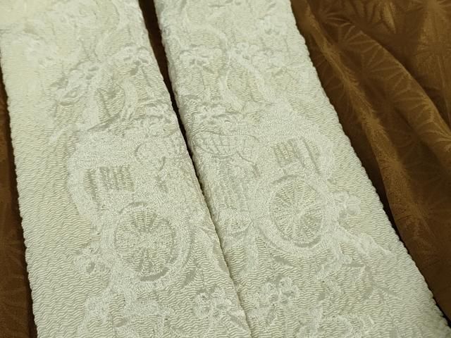  平和屋着物 上 世界的人形師 辻村寿三郎 ジュサブロー 振袖 長襦袢 半衿刺繍 無双仕立て セット 花 青褐色地 kh 5 振袖 着物